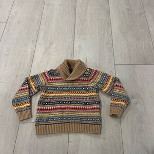Janie And Jack Fairisle Shawl Collar Sweater size 3